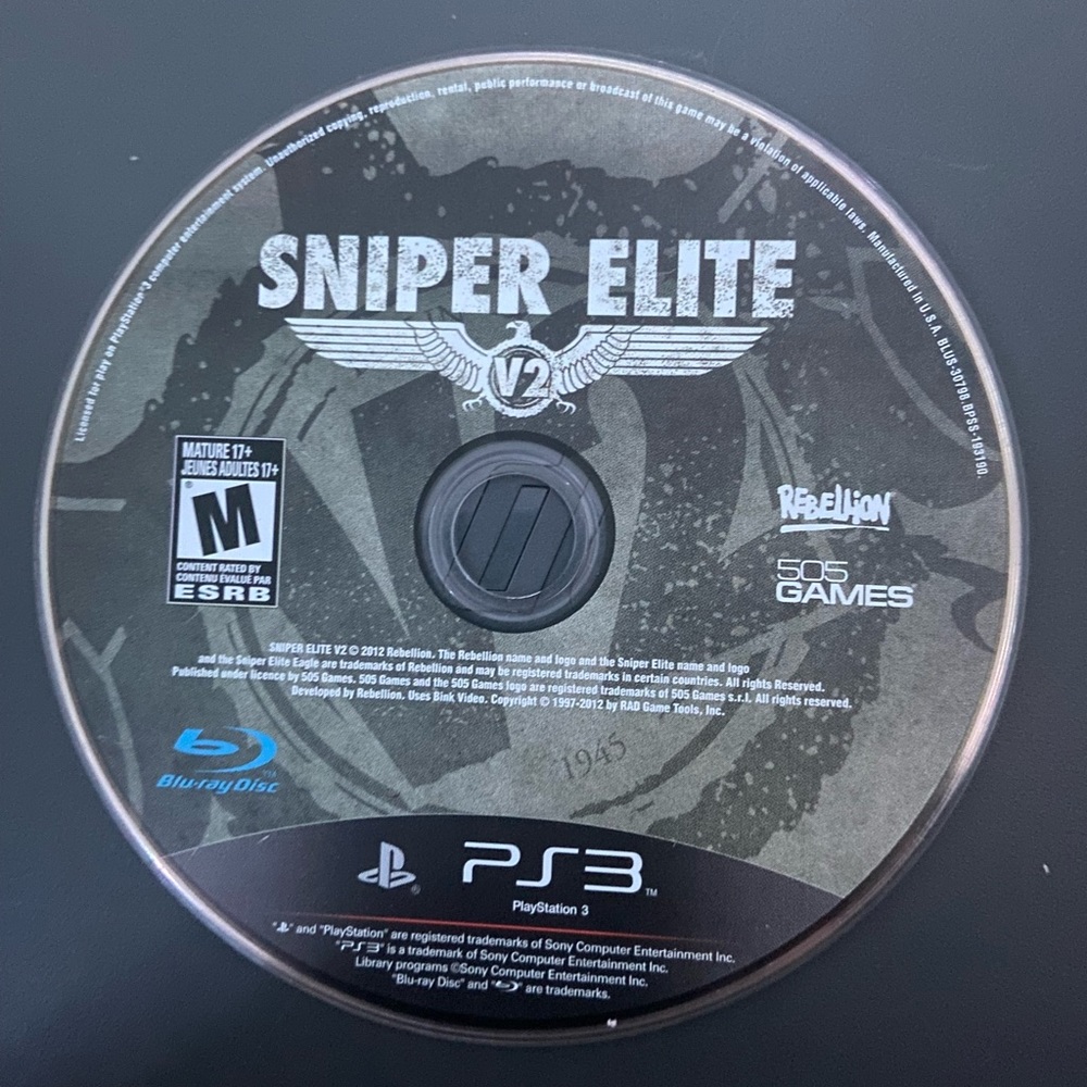 ☾.݁ᛪ༙ 3/$20 🕹️🎮 Sniper Elite V2 Game for PS3 - LOOSE + TESTED